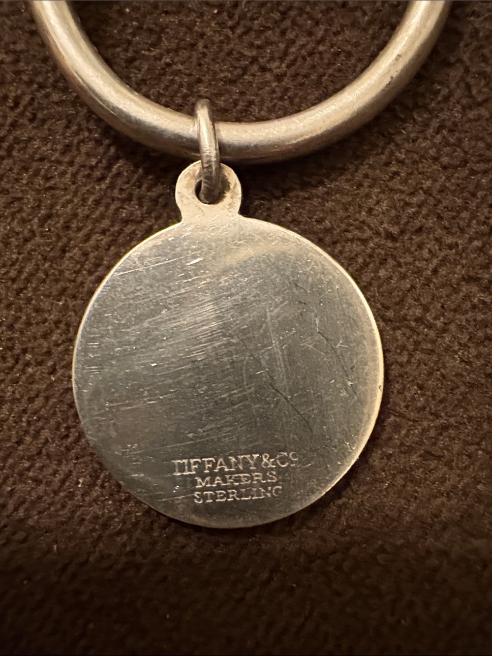 Tiffany & Co. Silver Round Disc Hoop Ring - Picture 5 of 5